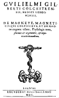 Gilbert's De Magnete title page picture